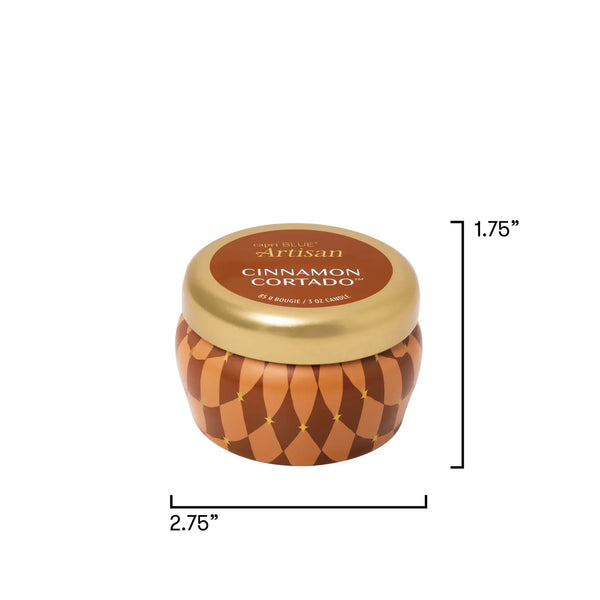 Winter Bazaar Mini Tin 3oz. Candle - Cinnamon Cortado