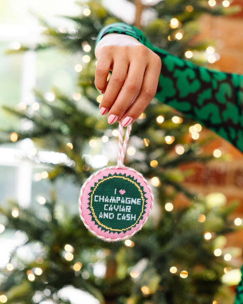 Needlepoint Ornament - Caviar Cash