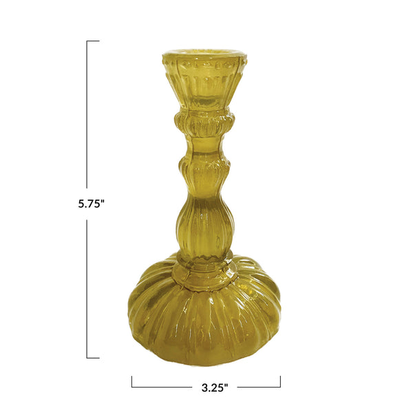 Chartreuse Green Candlestick Holder