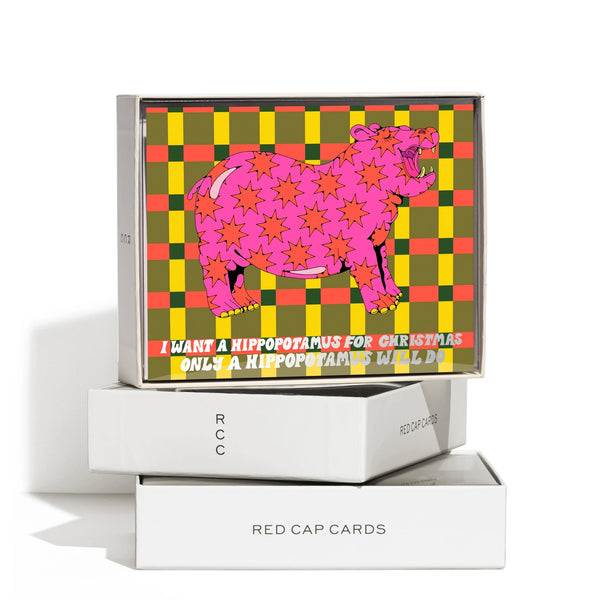 Christmas Hippo Holiday Boxed Greeting Card - Set of 8