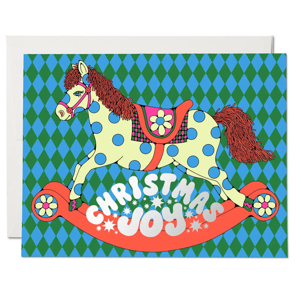 Christmas Rocking Horse Holiday Boxed Greeting Card - Set of 8