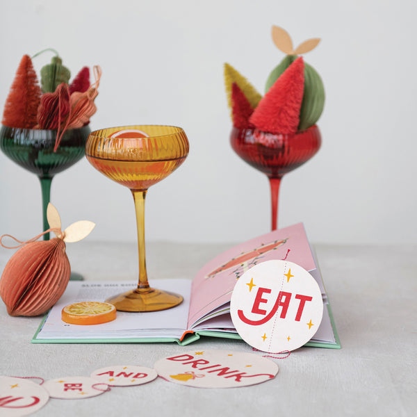 Colored Ribbed Champagne Coupe Glass