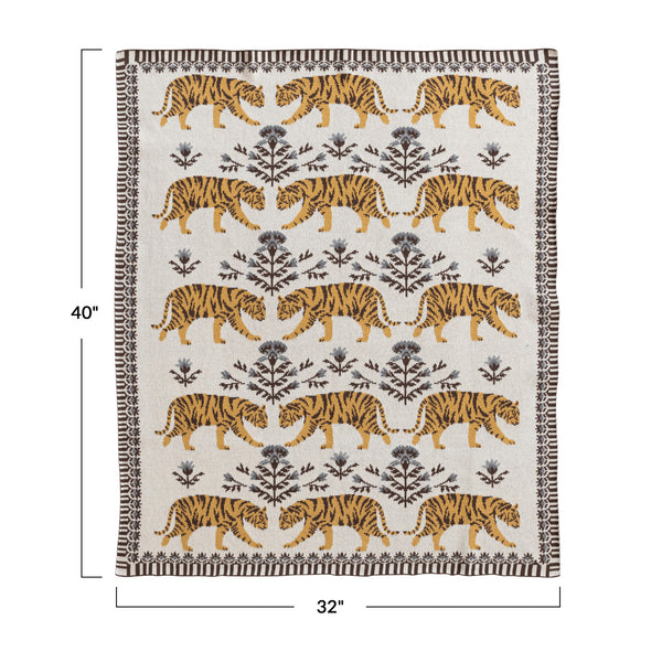 Cotton Knit Baby Blanket - Tigers