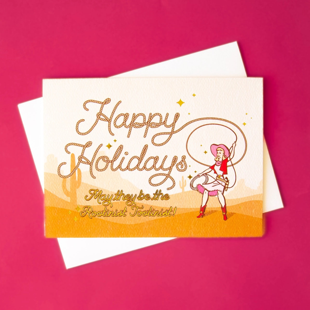 Happy Holidays Cowgirl Greeting Card