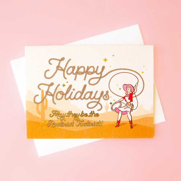 Happy Holidays Cowgirl Greeting Card