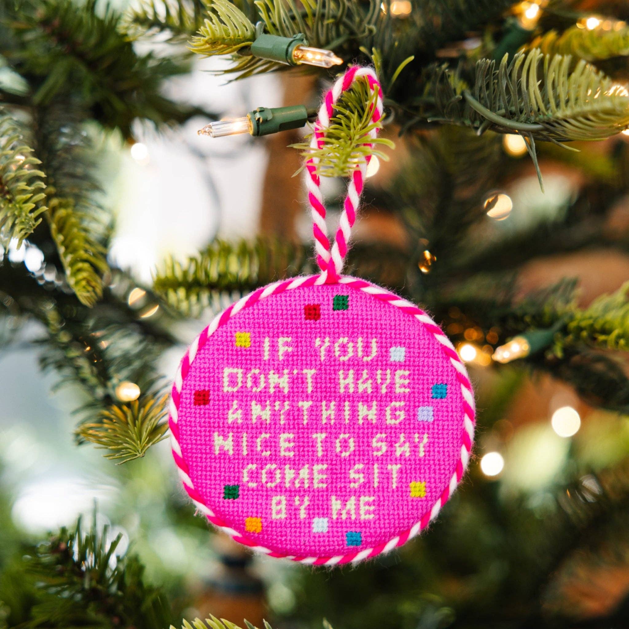 Needlepoint Ornament - Come Sit By Me