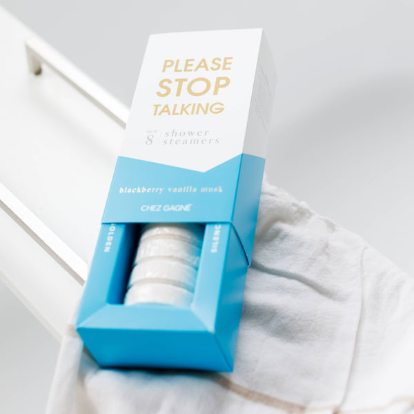 Please Stop Talking - Aromatherapy Shower Steamers - Blackberry Vanilla Musk - Set of 8