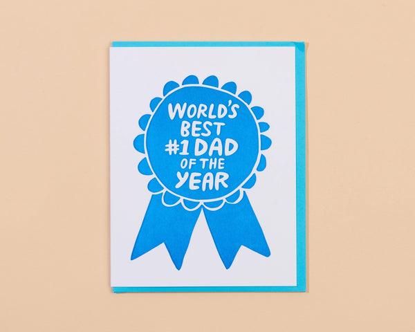 #1 Dad Ribbon Father's Day Greeting Card