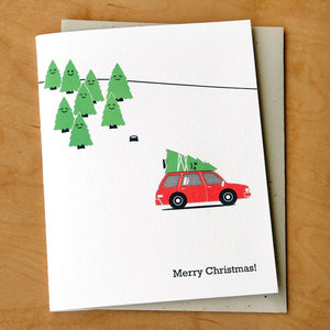 Dead Christmas Tree Holiday Greeting Card