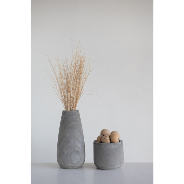 Decorative Gray Wash Paulonia Wood Vase