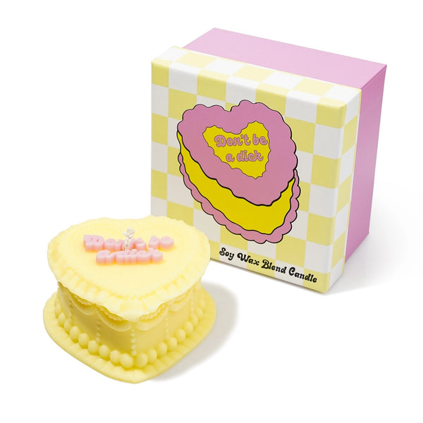 Don't Be A Dick Vintage Heart Cake Candle