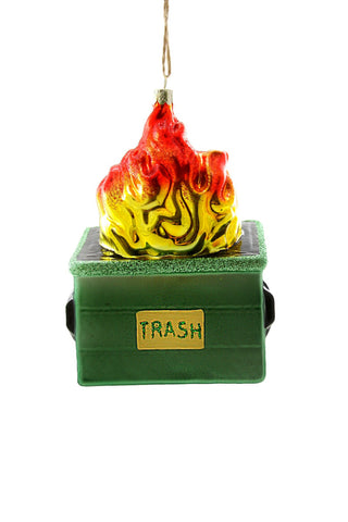 Dumpster Fire Trash Ornament