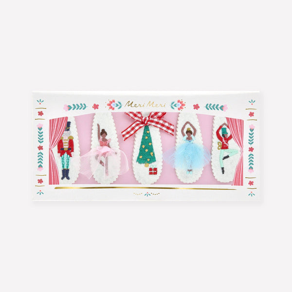 Embroidered Nutcracker Hair Clips