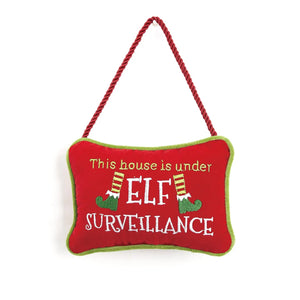 Elf Surveillance Velvet Door Hanger