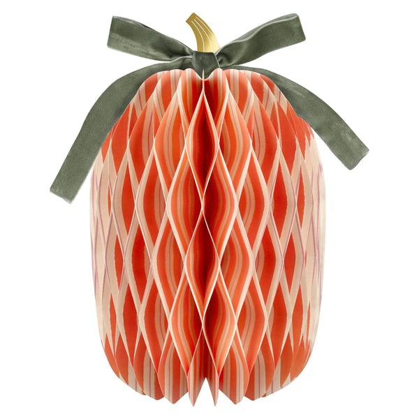Fall Striped Paper Honeycomb Pumpkins