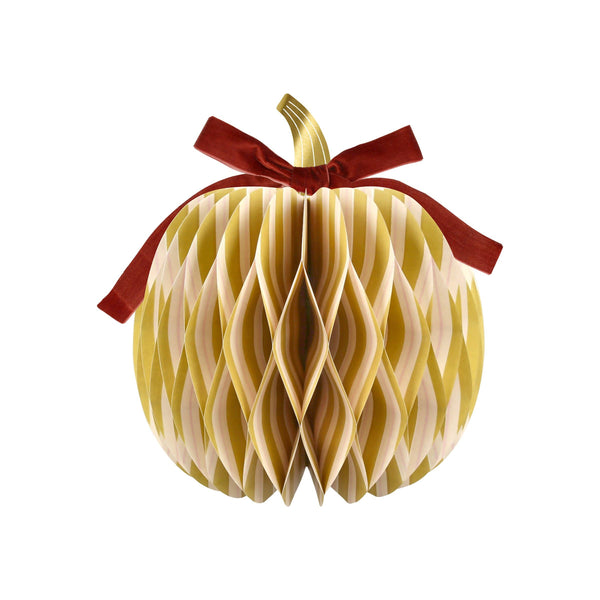 Fall Striped Paper Honeycomb Pumpkins