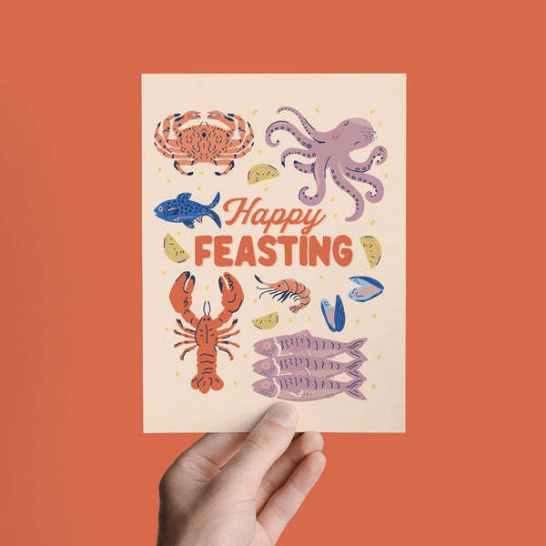 Happy Feasting Feast of the Seven Fishes Holiday Greeting Card