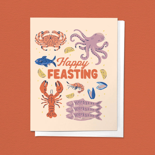 Happy Feasting Feast of the Seven Fishes Holiday Greeting Card