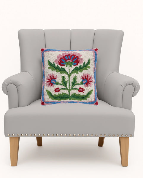 Mughal Flower Square Hook Pillow