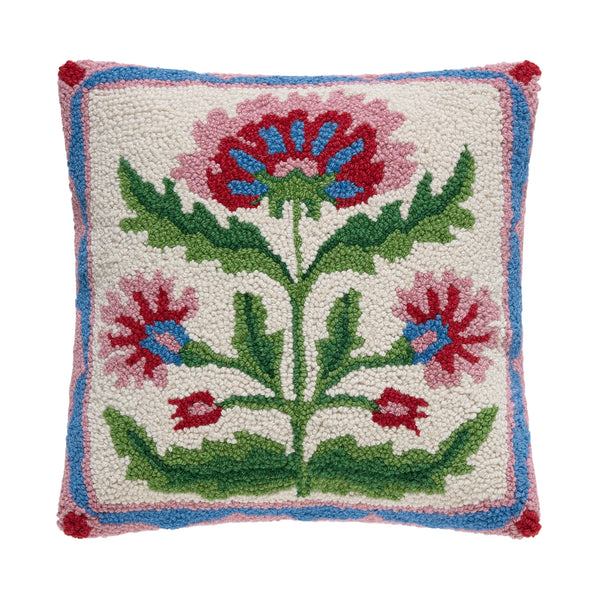 Mughal Flower Square Hook Pillow