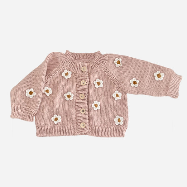 Blush Flower Cardigan Kid's Sweater