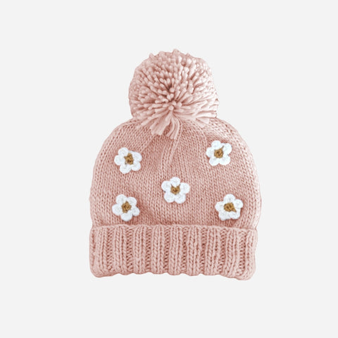 Blush Flower Knit Hat