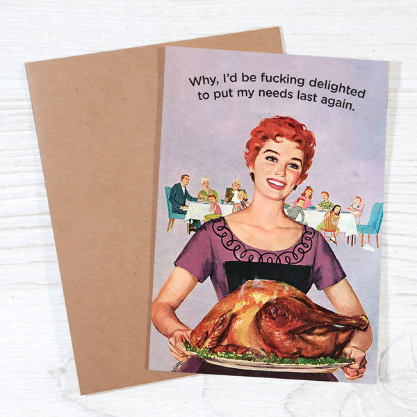 Fucking Delighted Thanksgiving Holiday Greeting Card