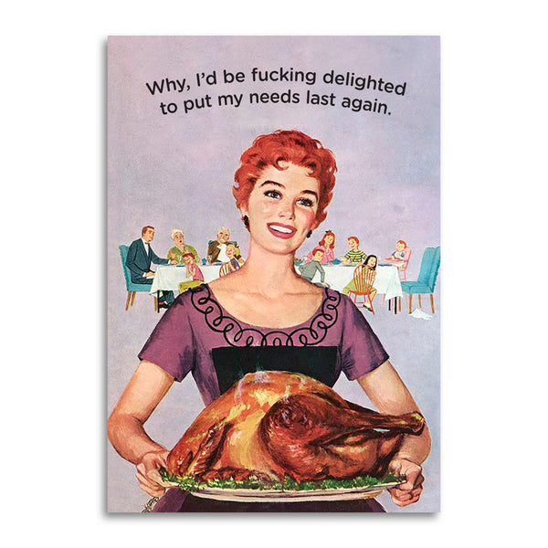 Fucking Delighted Thanksgiving Holiday Greeting Card