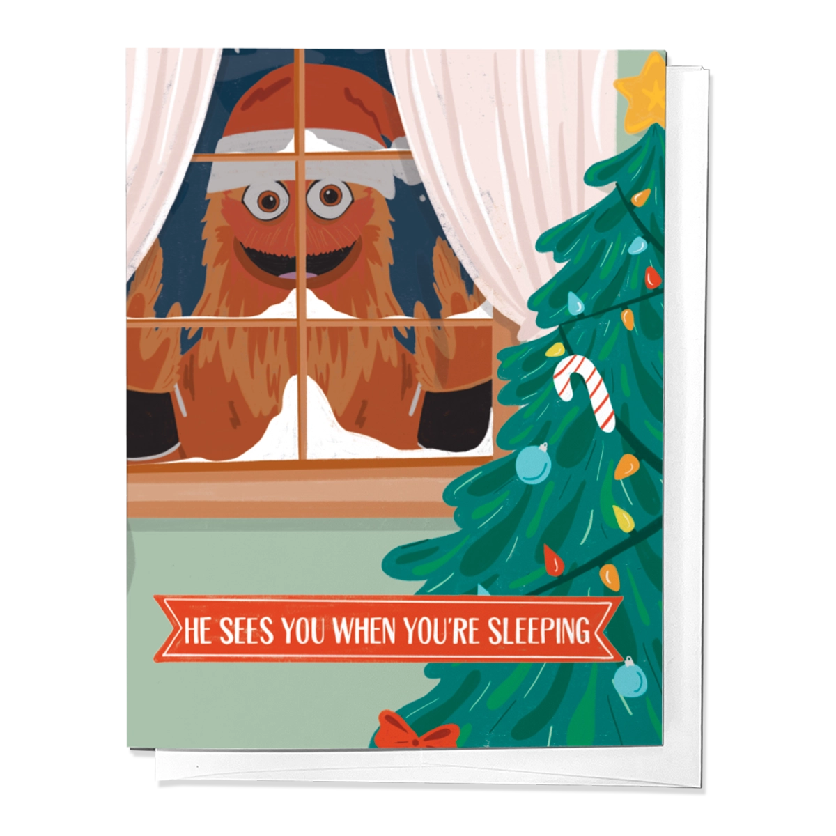 Gritty Sees You Christmas Holiday Greeting Card