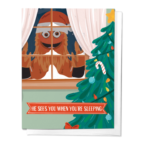 Gritty Sees You Christmas Holiday Greeting Card