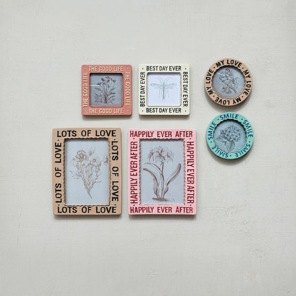 Hand-Painted Embossed Sayings Picture Frames