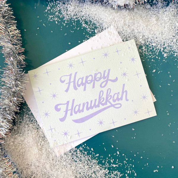 Happy Hanukkah Mint Greeting Card