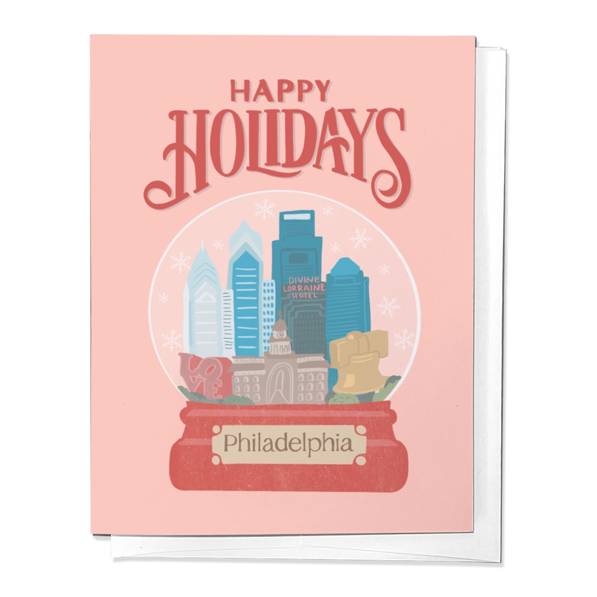 Happy Holidays Snowglobe Christmas Holiday Greeting Card