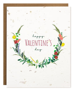 Floral Happy Valentine's Day Plantable Valentine's Day Greeting Card