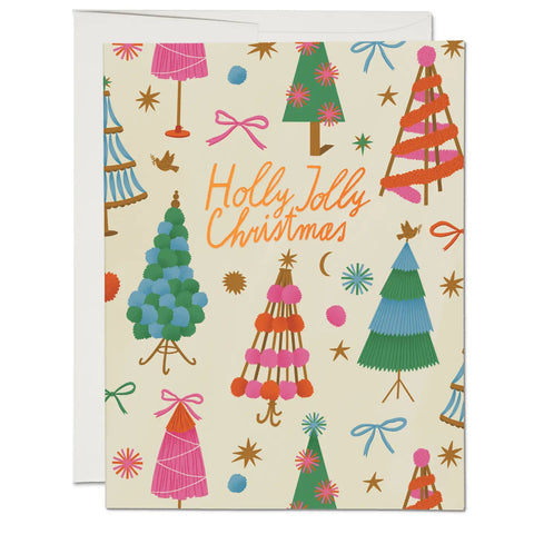 Holly Jolly Christmas Holiday Greeting Card