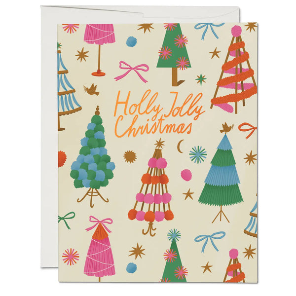 Holly Jolly Trees Holiday Boxed Greeting Card - Set of 8