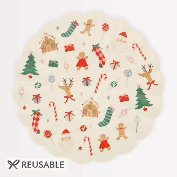Jolly Christmas Reusable Large Plate