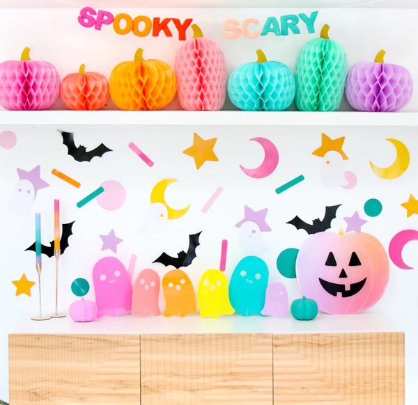 Honeycomb Rainbow Pumpkin Decorations - Large