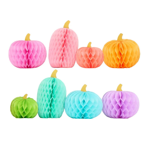 Honeycomb Rainbow Pumpkin Decorations - Large