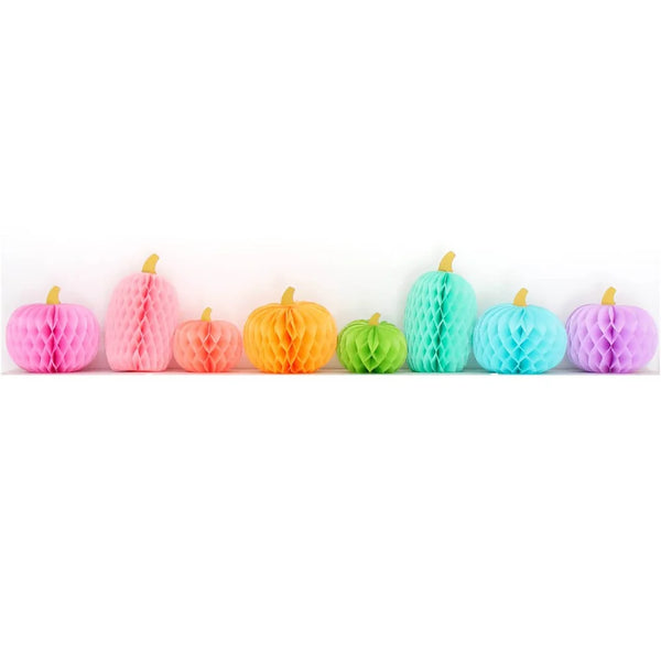Honeycomb Rainbow Pumpkin Decorations - Mini