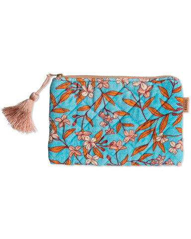 Quilted Velvet Cosmetic Pouch - Canopy