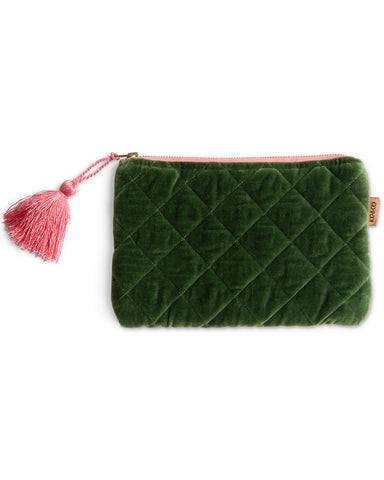 Quilted Velvet Cosmetic Pouch- Easy Breezy