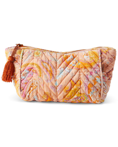 Quilted Velvet Toiletry Bag- Paisley Paradise