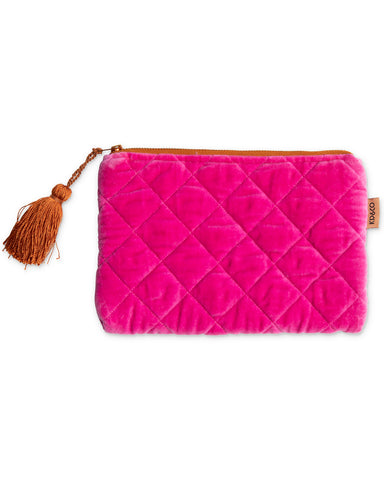 Quilted Velvet Cosmetic Pouch- Sweet Talker