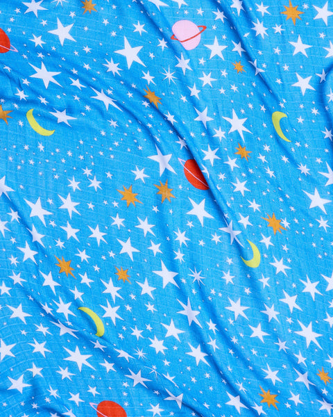 Stars and Moon Bamboo Swaddle Blanket