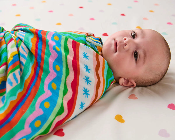 Beach Patterns Bamboo Swaddle Blanket