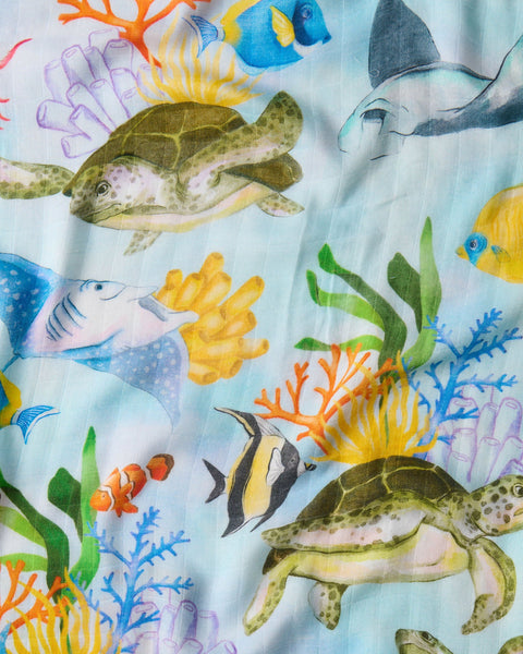 Reef Life Bamboo Swaddle Blanket