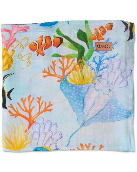 Reef Life Bamboo Swaddle Blanket