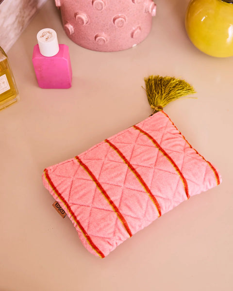 Quilted Velvet Cosmetic Pouch - Wategos Soiree