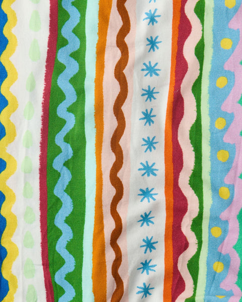 Organic Long Sleeve Zip Romper - Beach Patterns